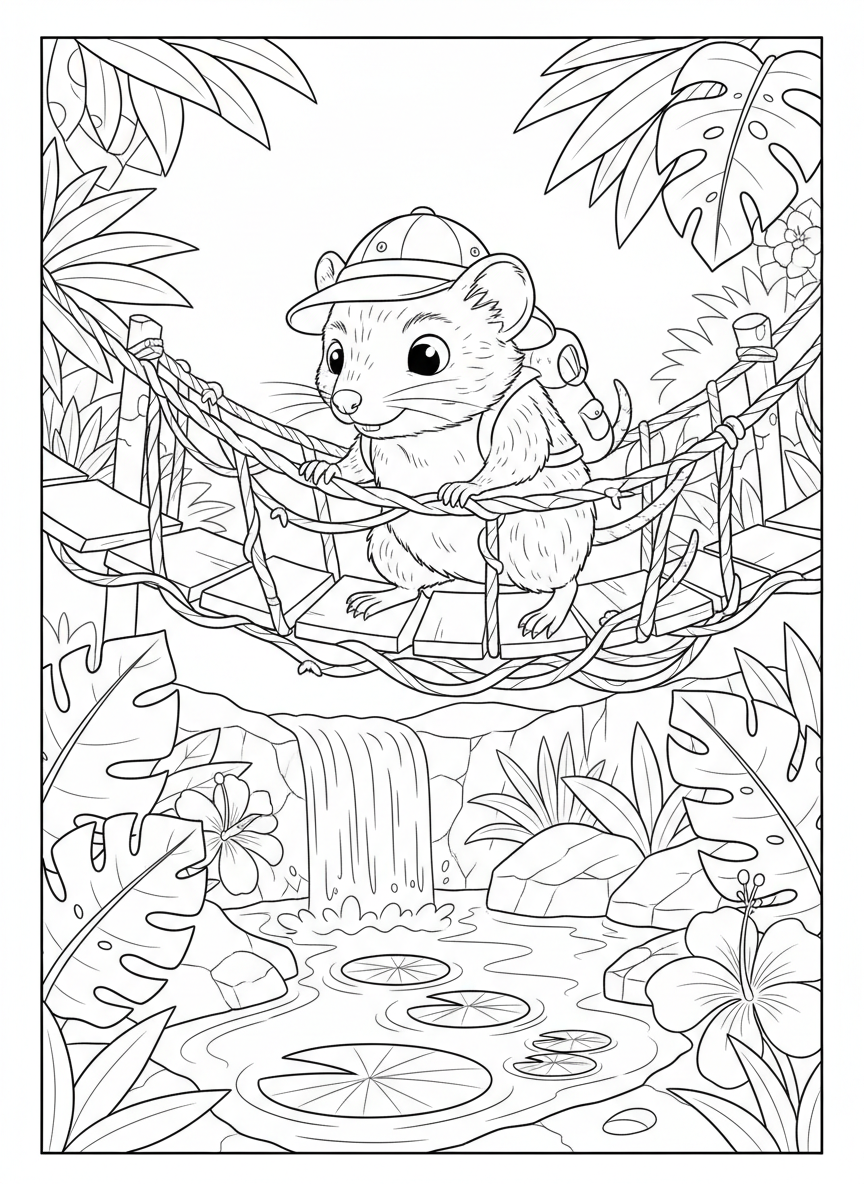 Brave Shrew Explorer Jungle Adventure Coloring Page