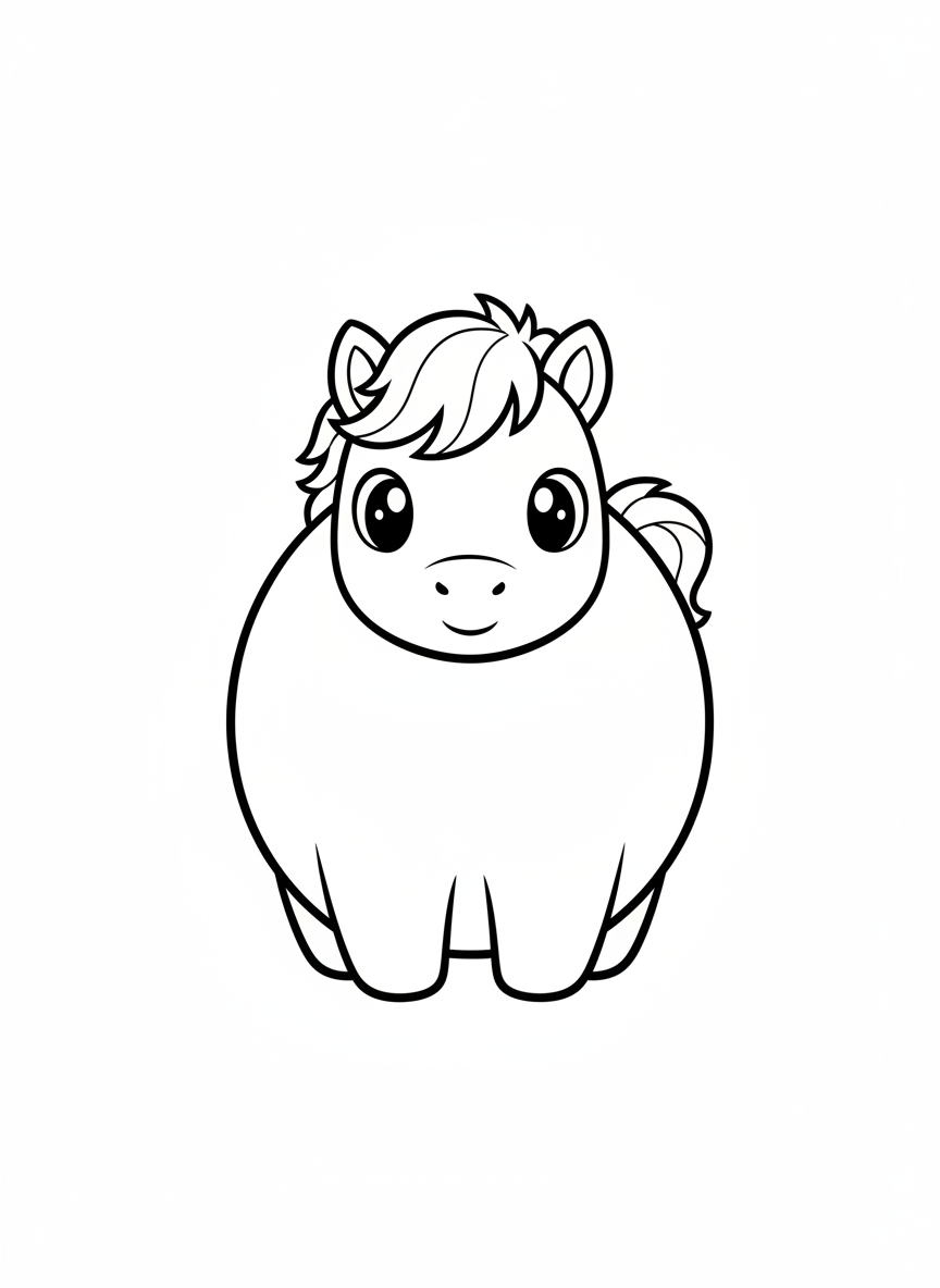 Cute Baby Pony Coloring Page for Kids