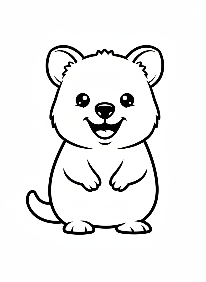 可愛小袋鼠著色頁