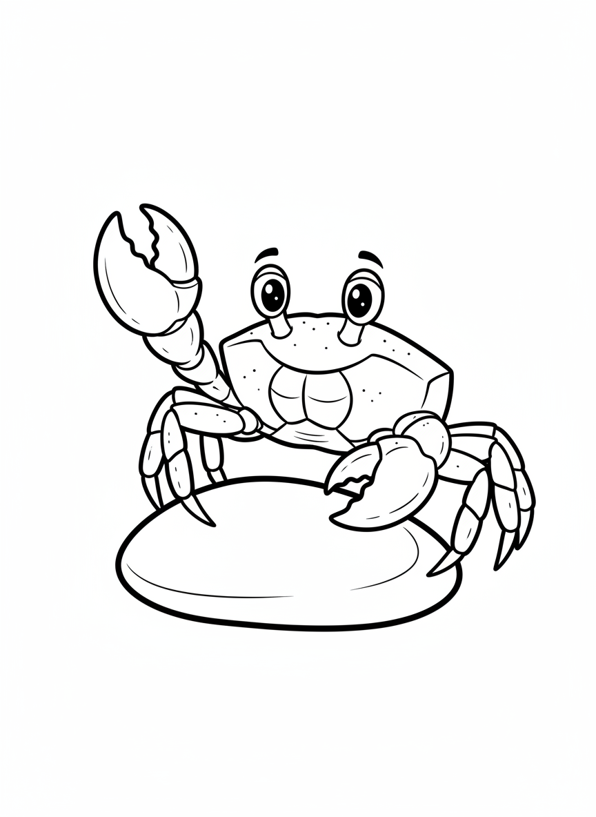 Cute Fiddler Crab Coloring Page for Kids