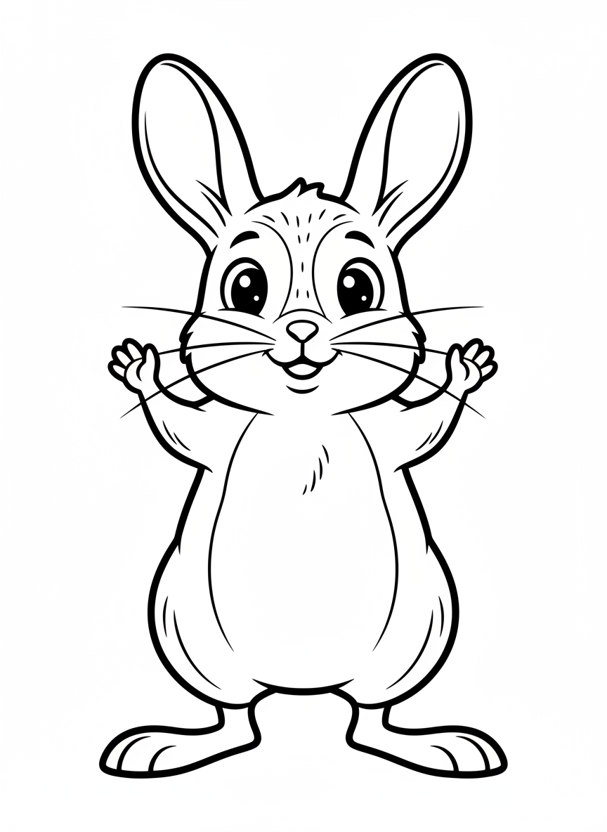 Cute Happy Jerboa Coloring Page for Kids