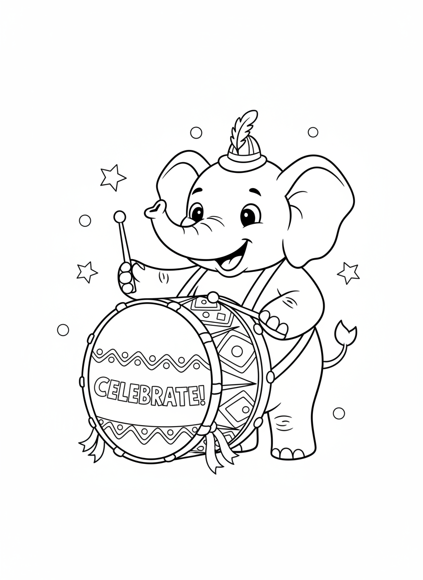 Elephant Drummer Parade Fun