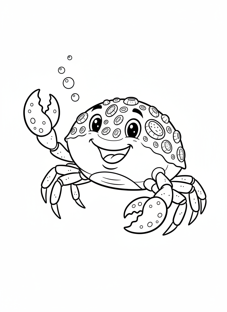 Friendly Crab Coloring Page for Kids