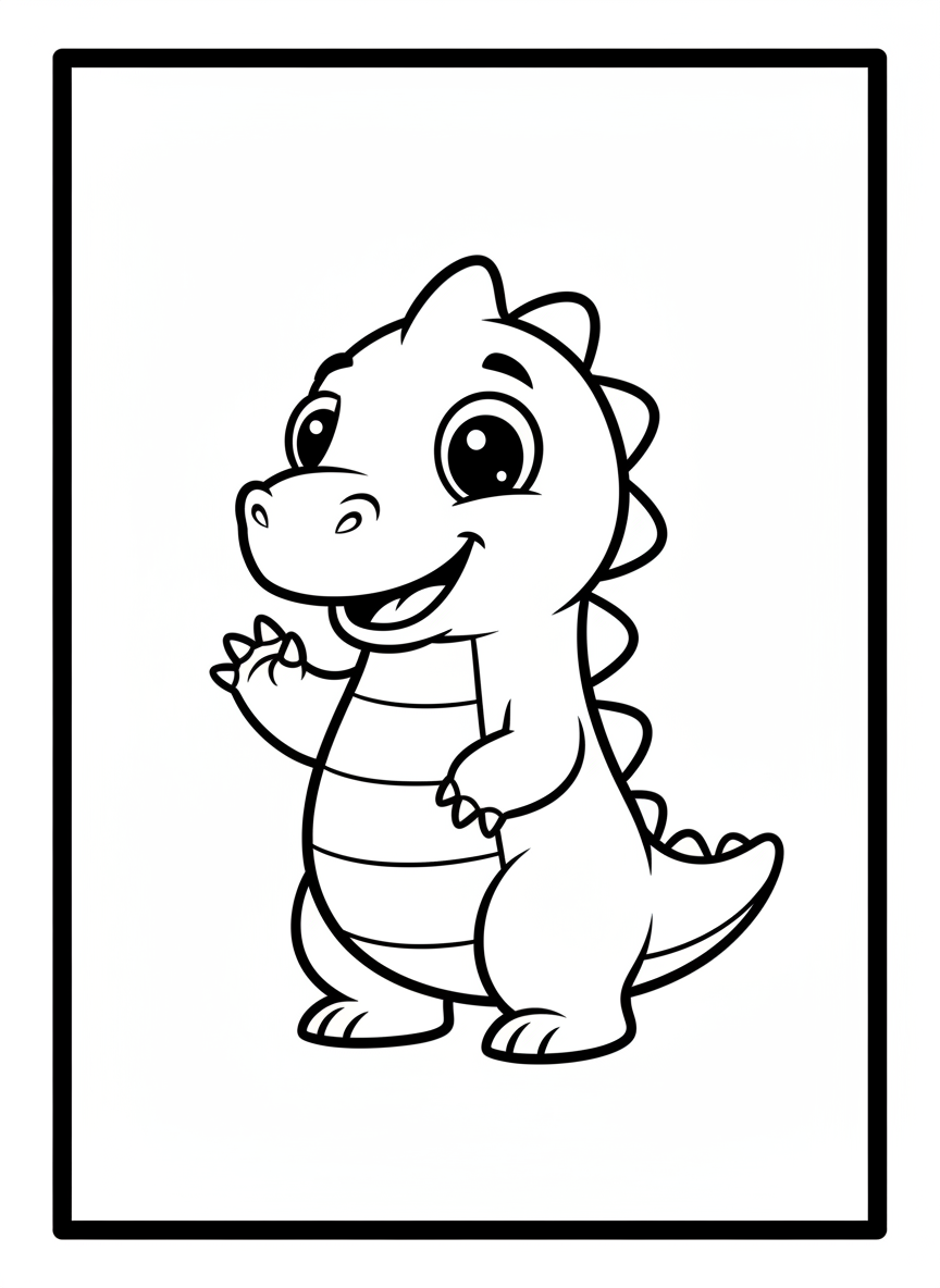 Friendly Lightning Dragon Coloring Page for Kids
