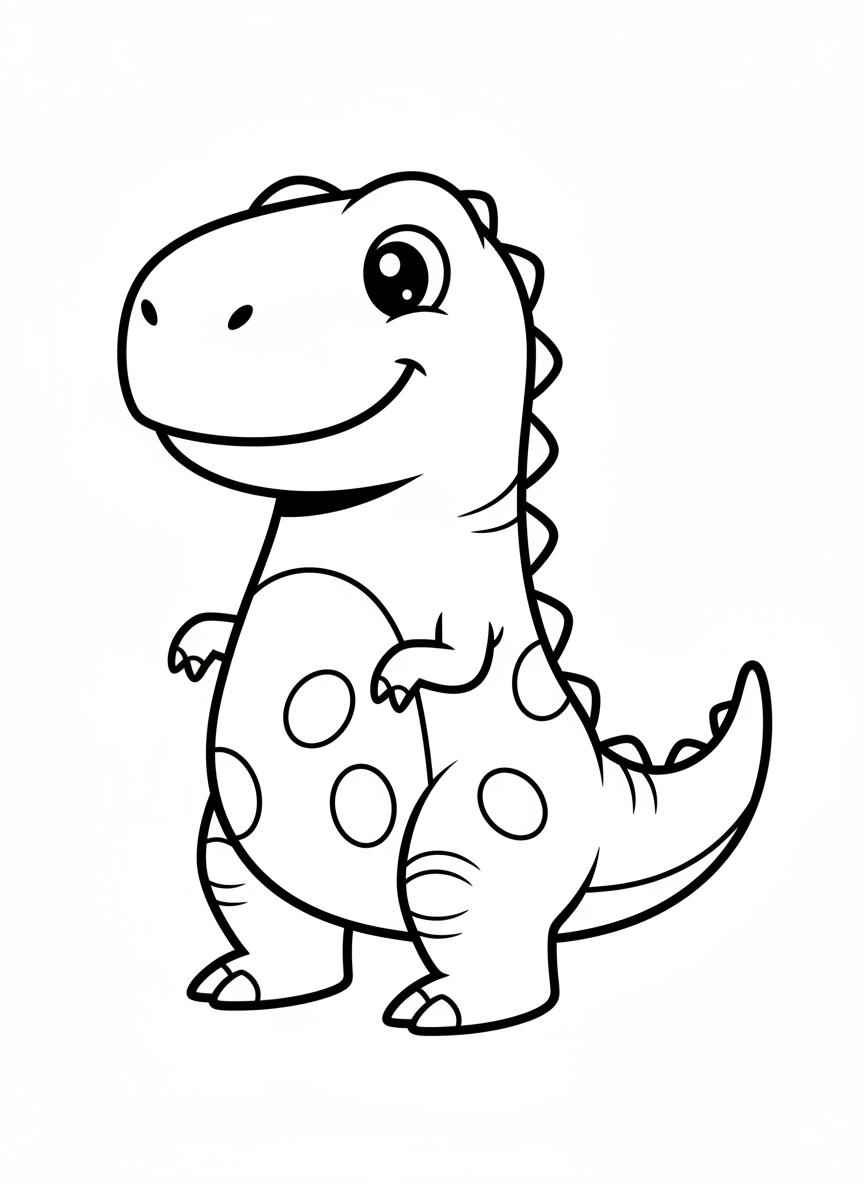 Friendly T-Rex Coloring Page for Kids