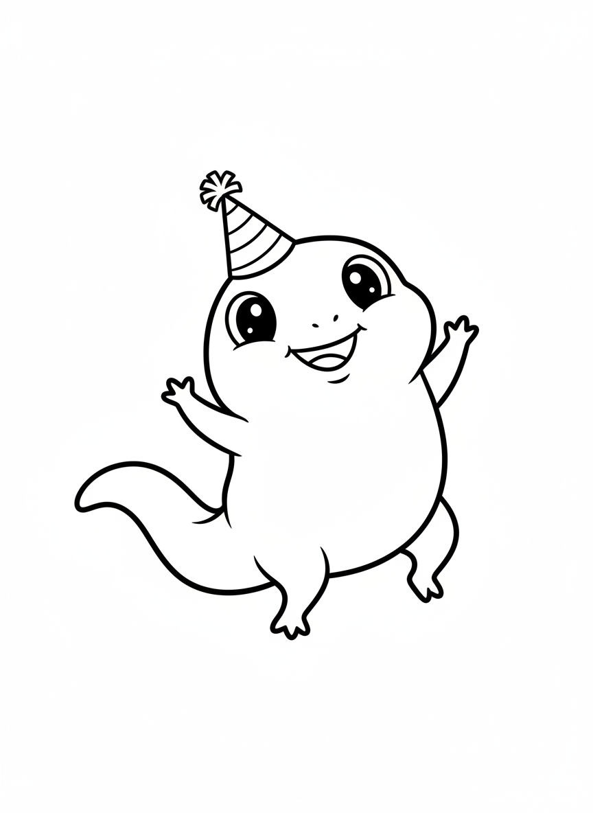 Happy Dancing Tadpole Coloring Page