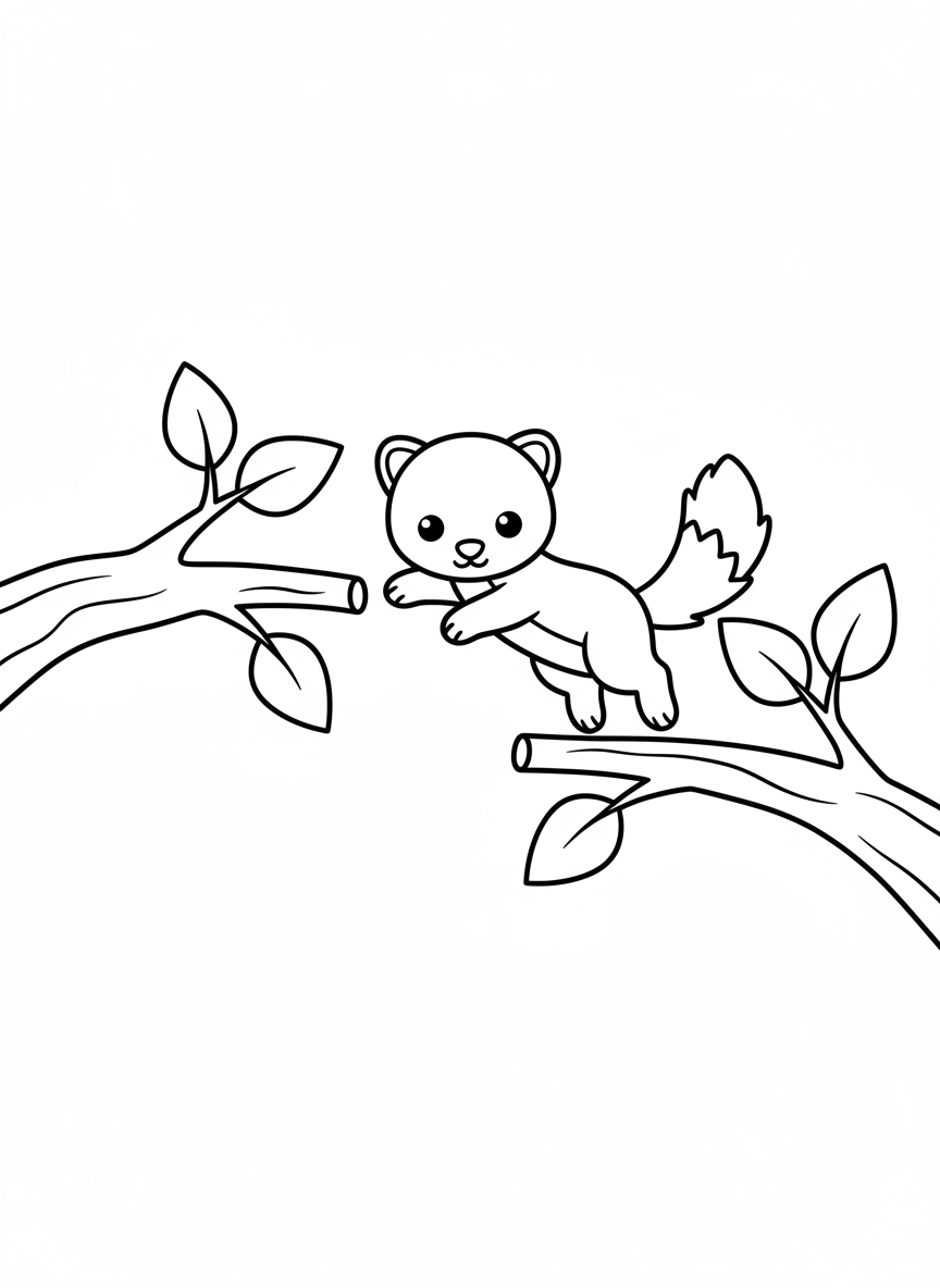 快樂跳躍的松貂著色頁