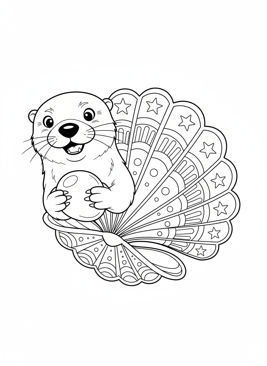 Mischievous Otter with Shiny Pebble