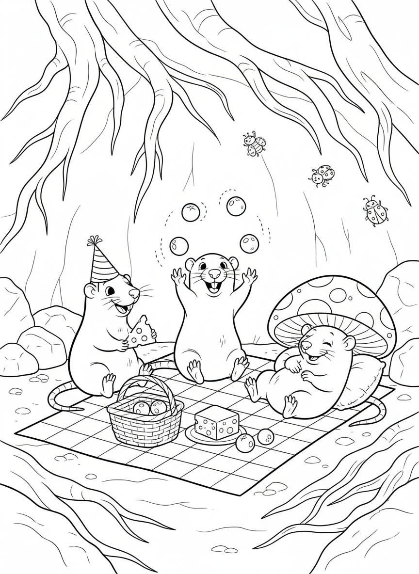 Naked Mole-Rat Family Picnic Fun