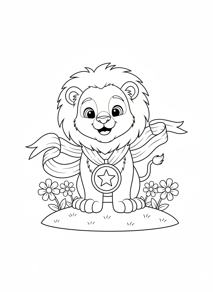 驕傲小獅子著色頁