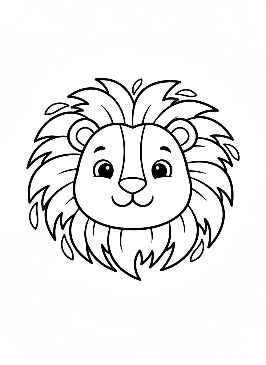 微笑獅子煙火頭著色頁