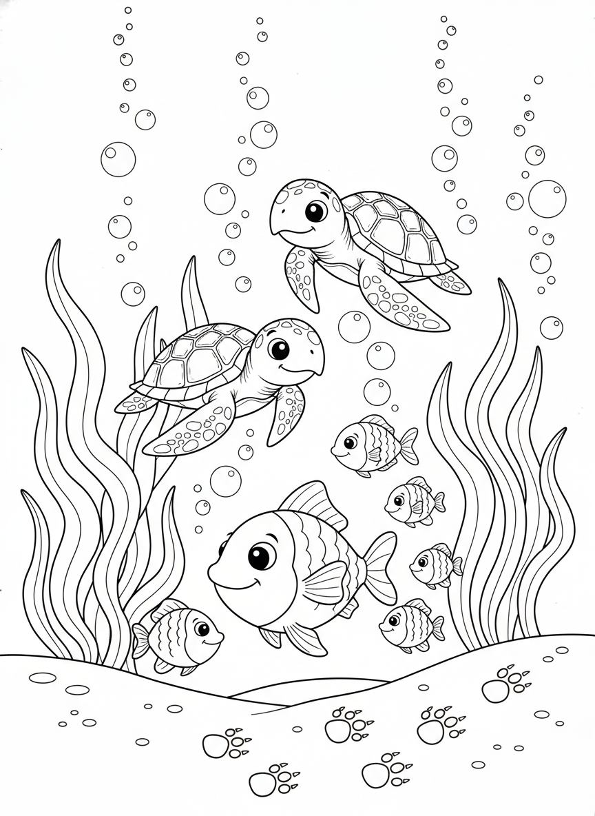 海底腳印小徑著色頁