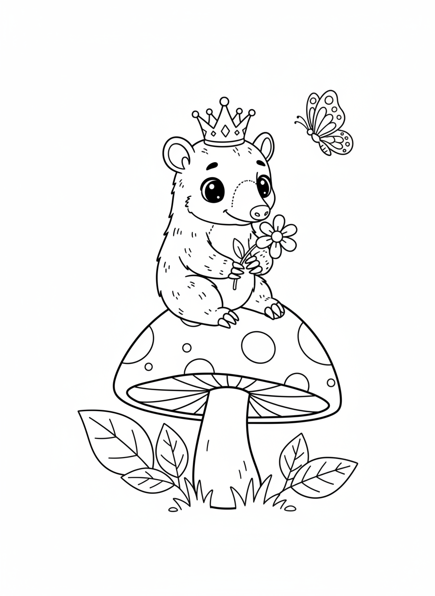 Whimsical Pygmy Anteater Coloring Page