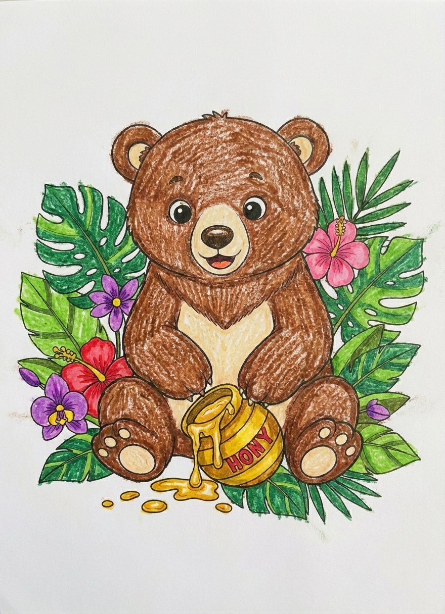 Crayon-style coloring