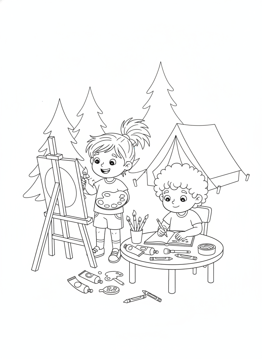 創意藝術營：兒童著色頁