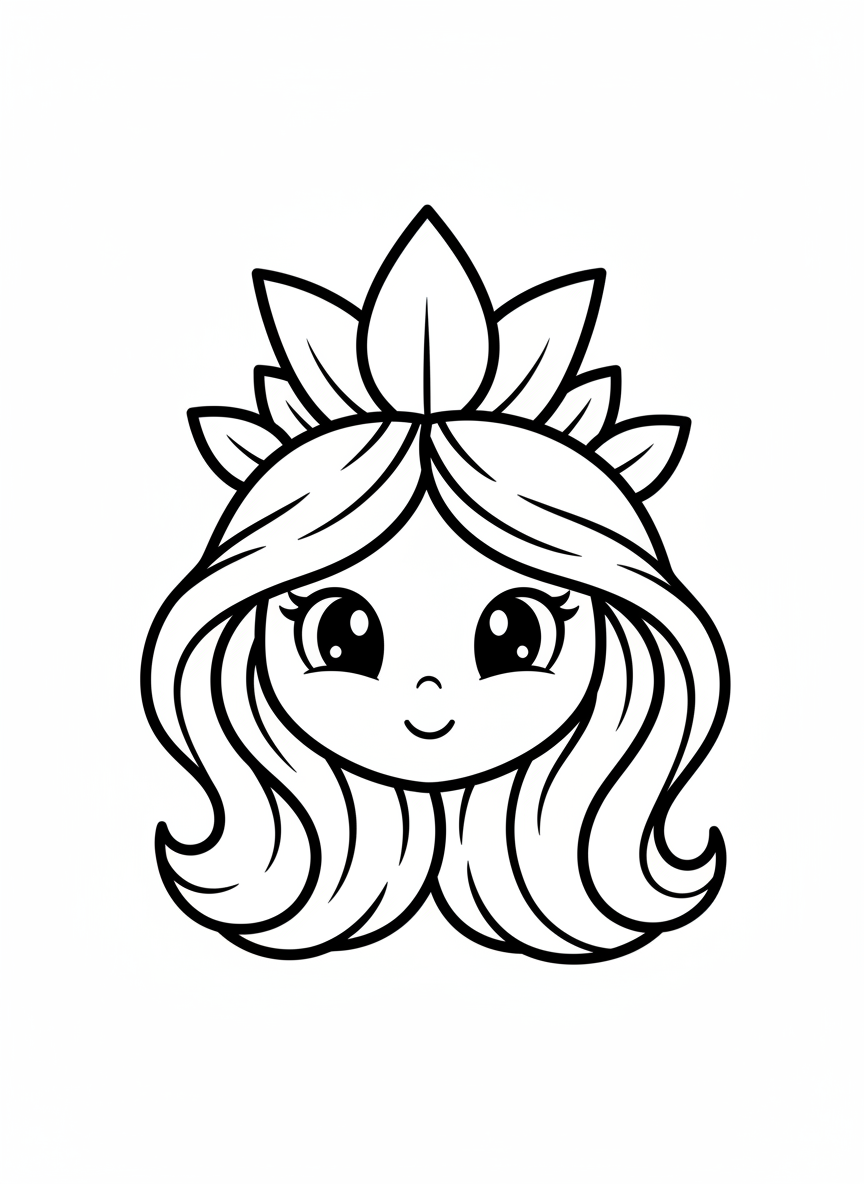 Cute Flower Fairy Princess Coloring Page