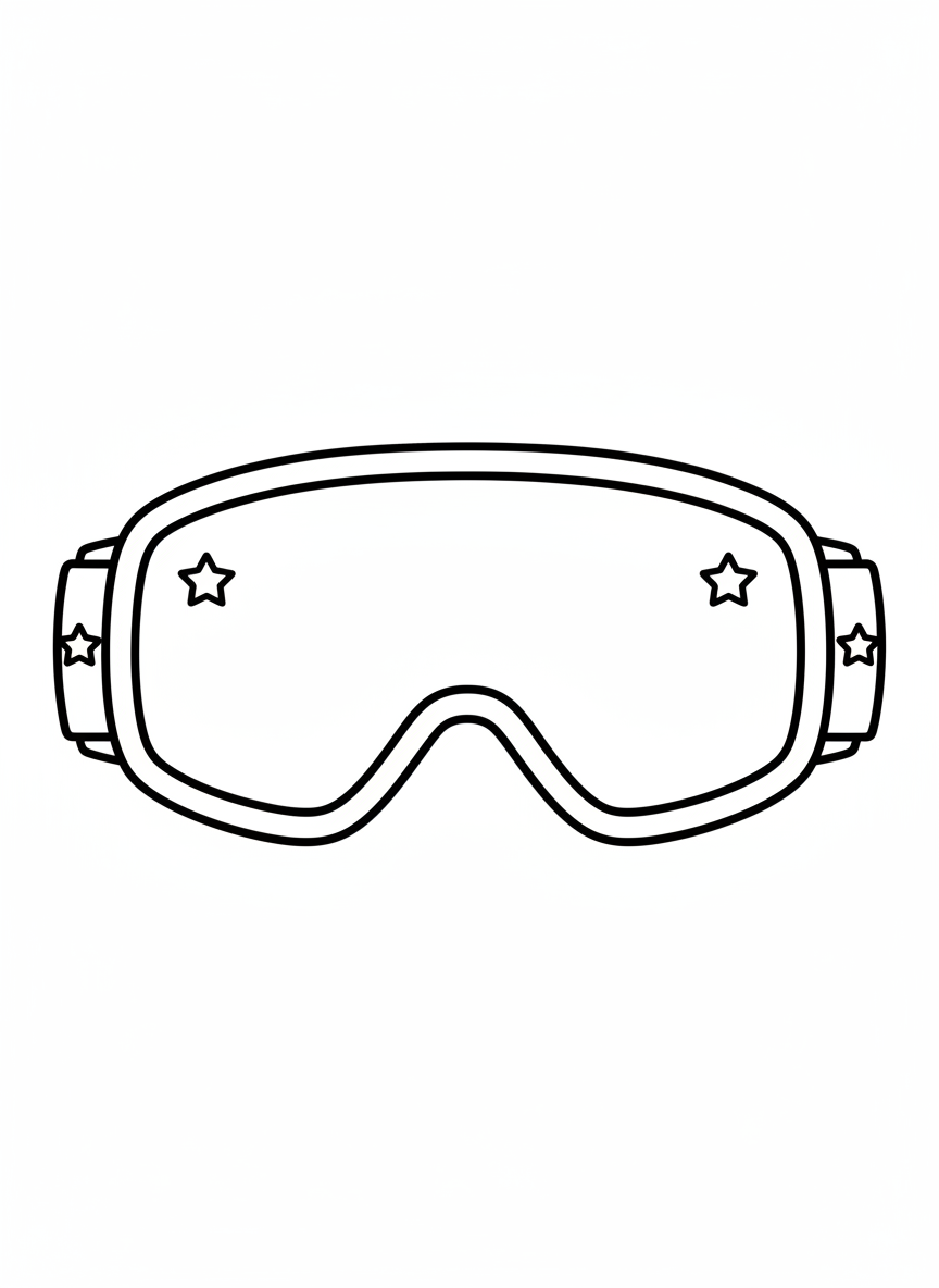 Cute Futuristic Ski Goggle Coloring Page