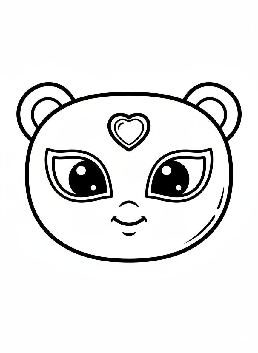 Cute Mystical Fantasy Mask Coloring Page