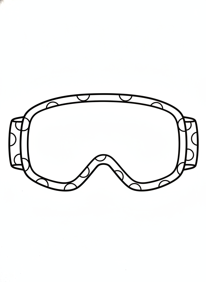 Cute Ski Goggle Coloring Page for Kids