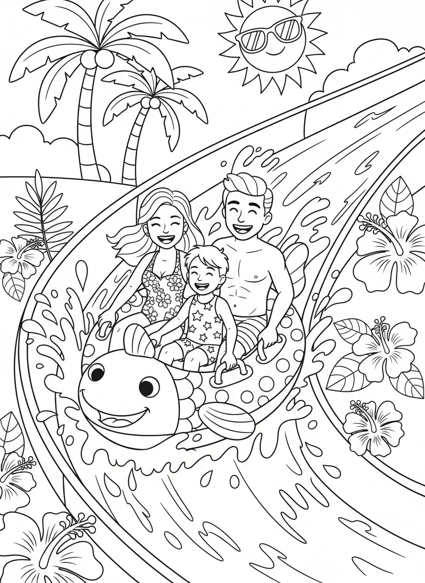 Family Fun Water Slide Adventure