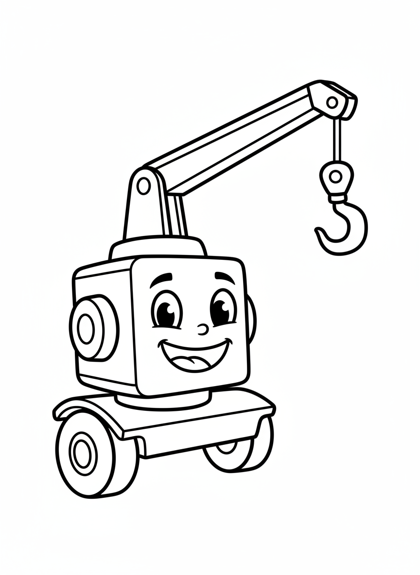 Friendly Construction Robot Coloring Page for Kids