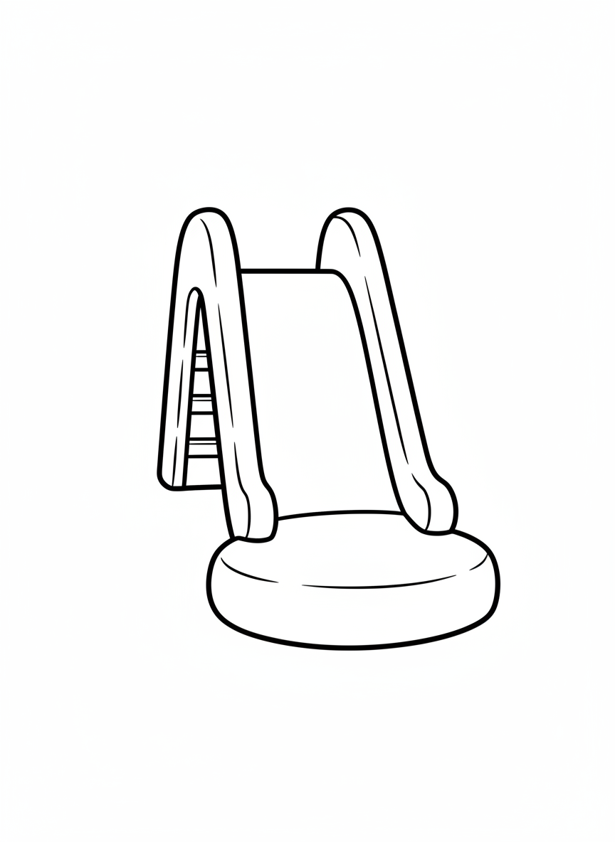 Fun Soft Play Slide Coloring Page for Toddlers