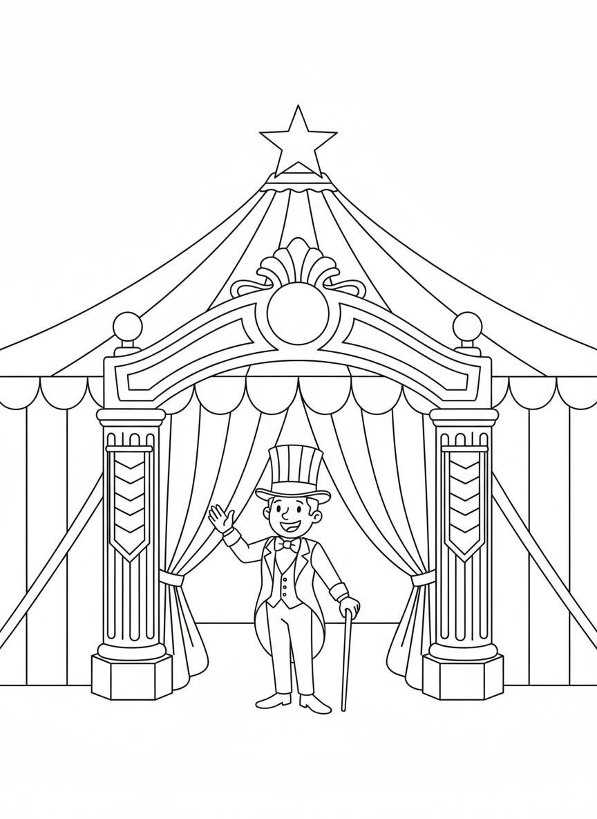 Grand Circus Tent Entrance Coloring Page