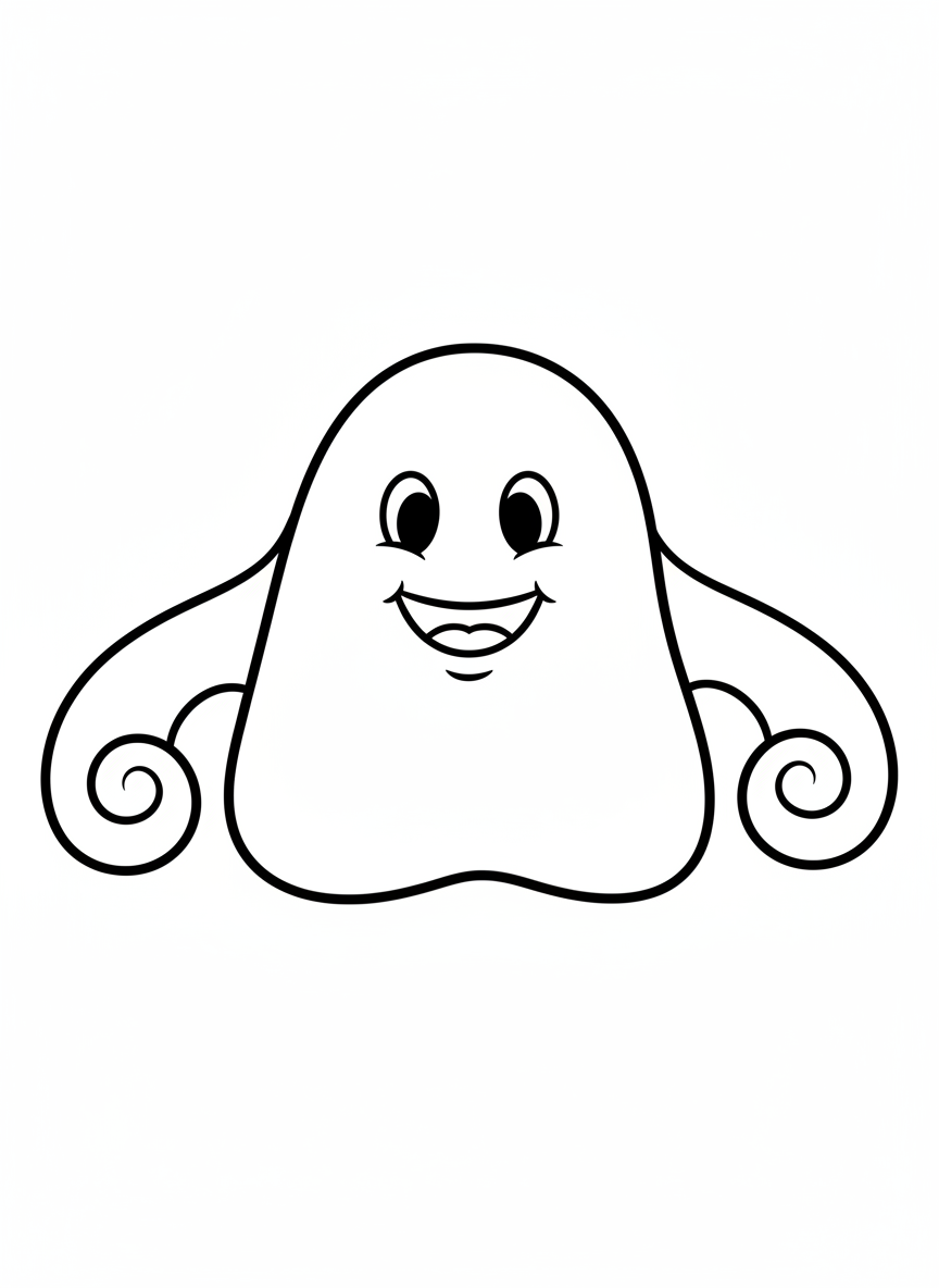 Happy Blob Coloring Page for Kids
