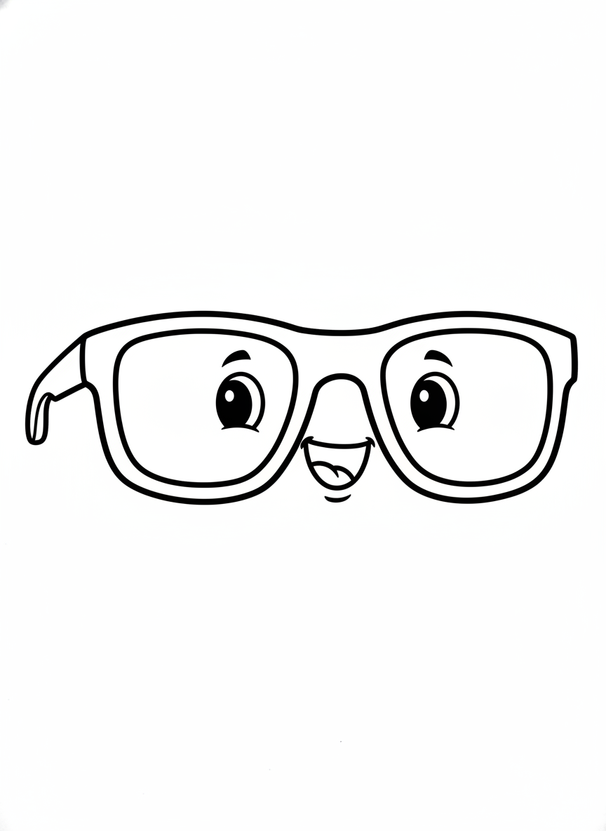 兒童快樂運動太陽眼鏡著色頁