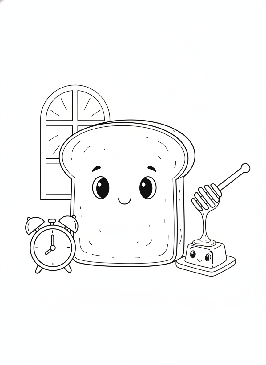 Happy Toast Morning: A Cute Waking Up Scene for Kids