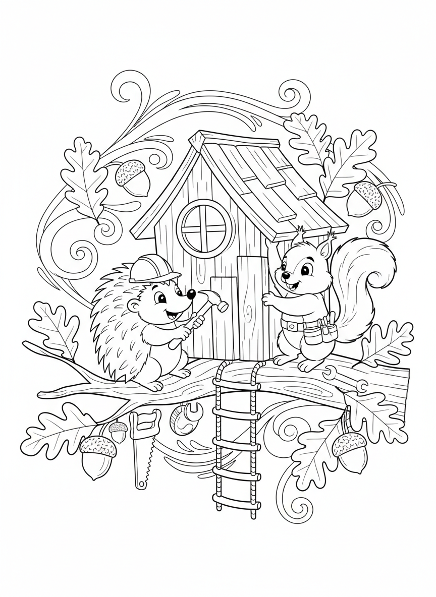 Hedgehog & Squirrel Treehouse Adventure