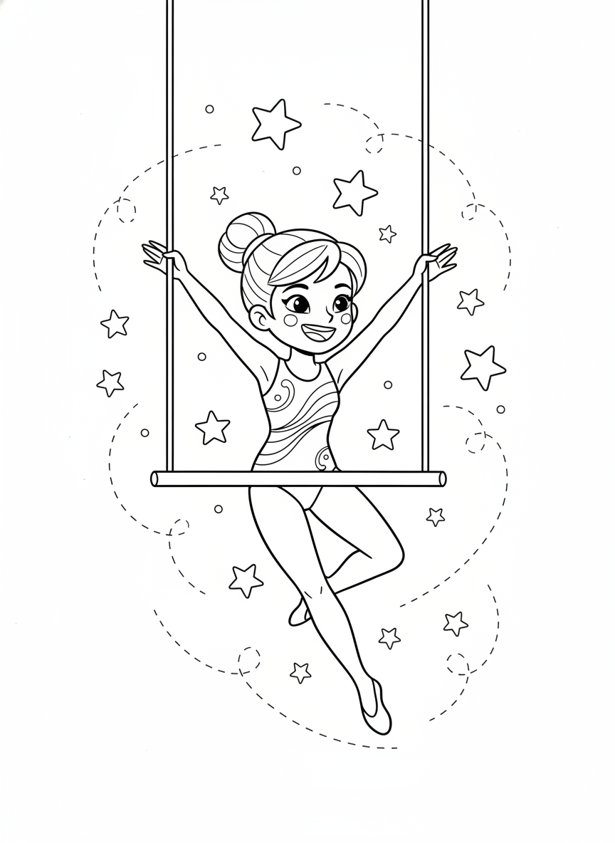 Joyful Acrobat Coloring Page for Kids