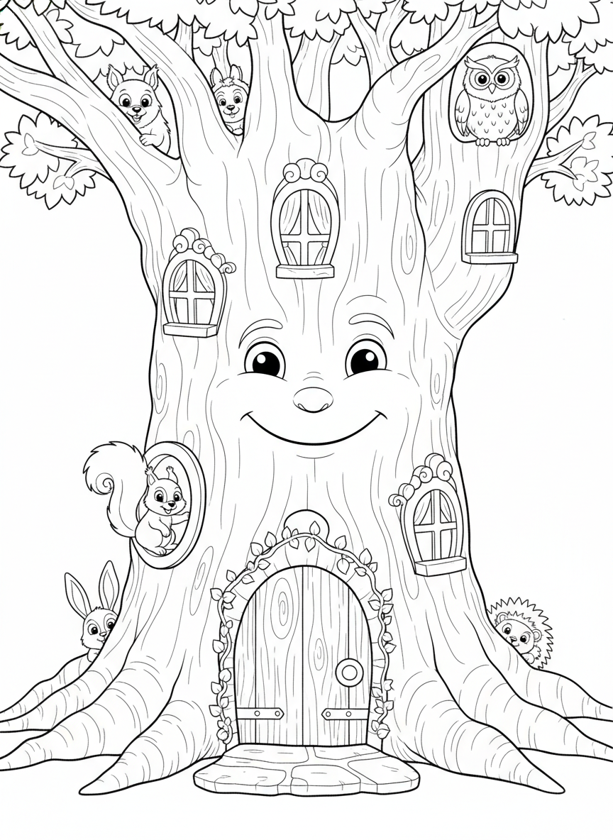 Magical Tree Castle with Forest Friends