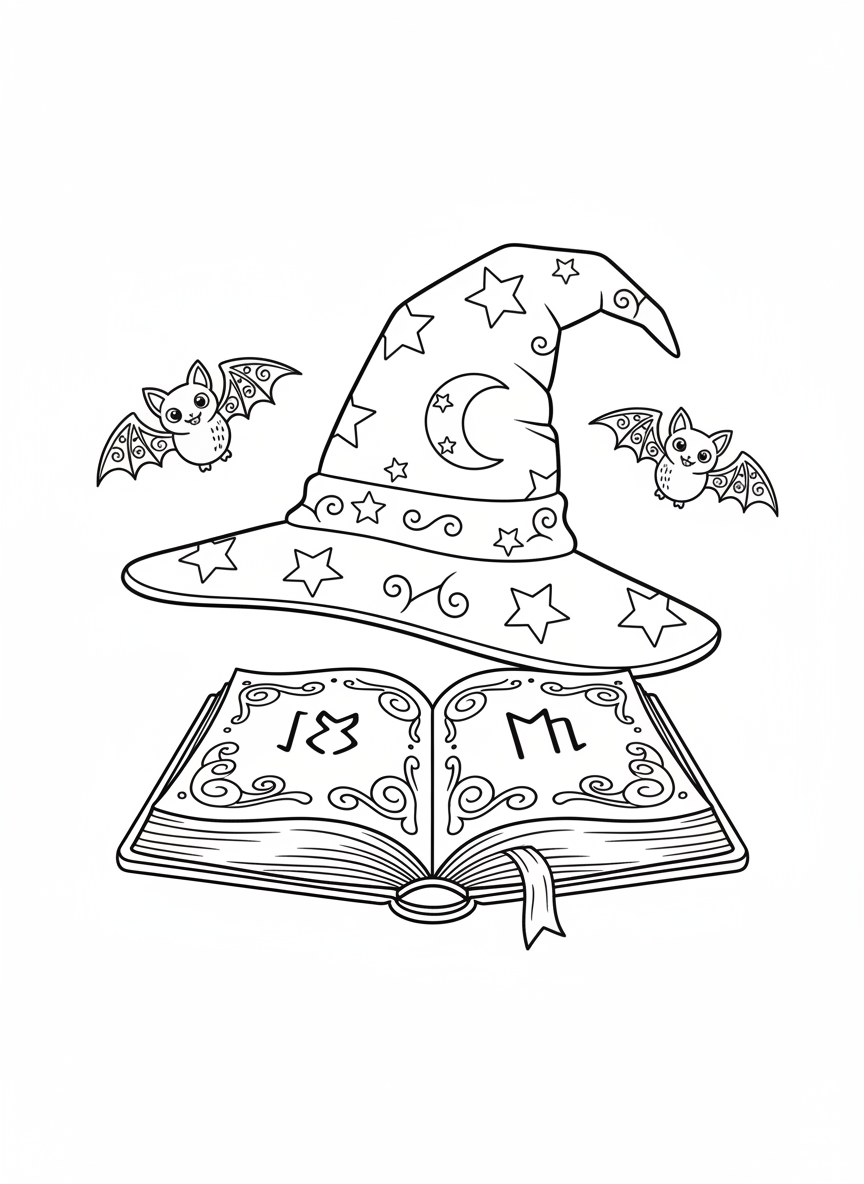 Magical Wizard Hat & Spell Book