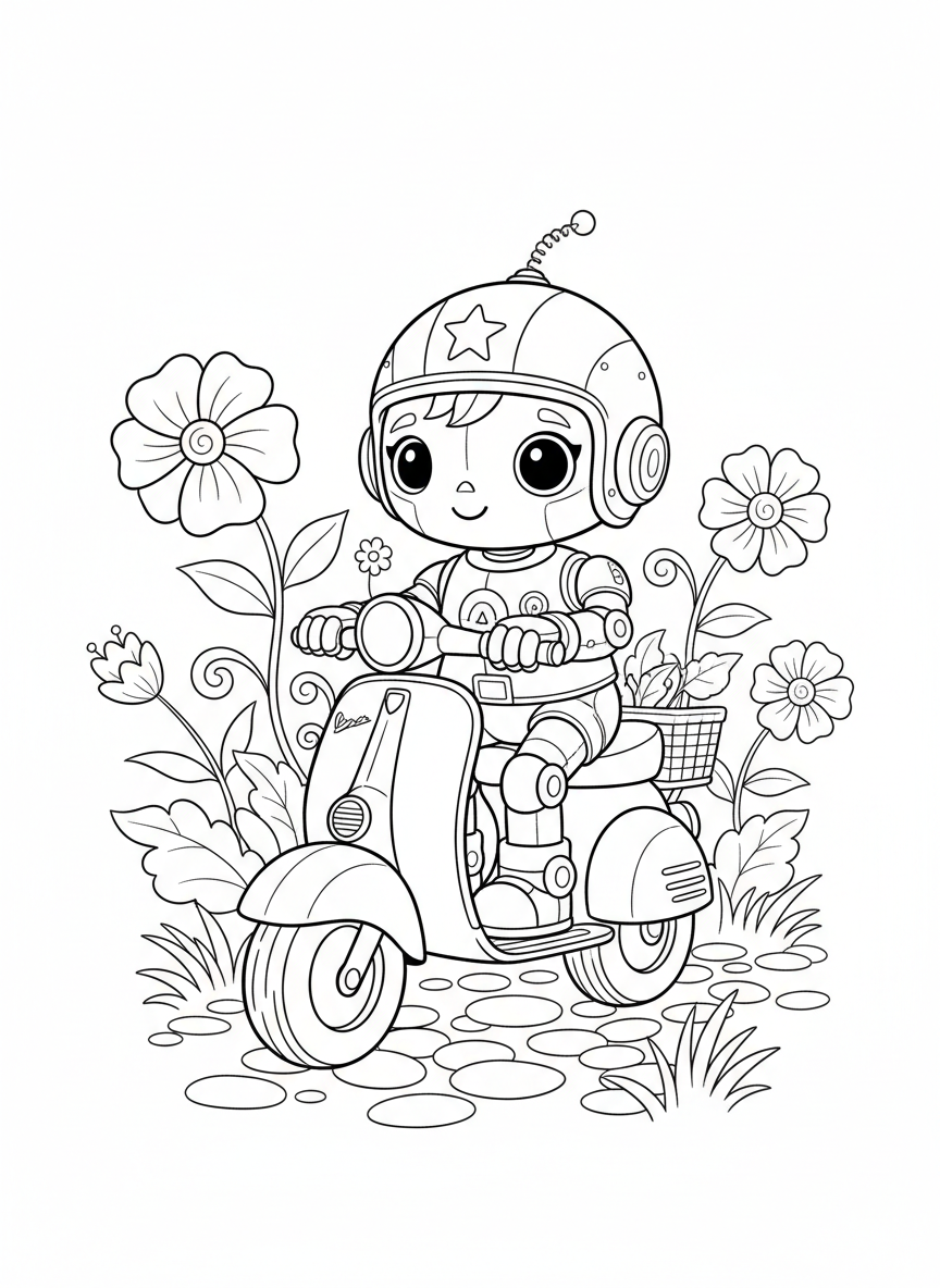 Robot Doll Scooter Adventure