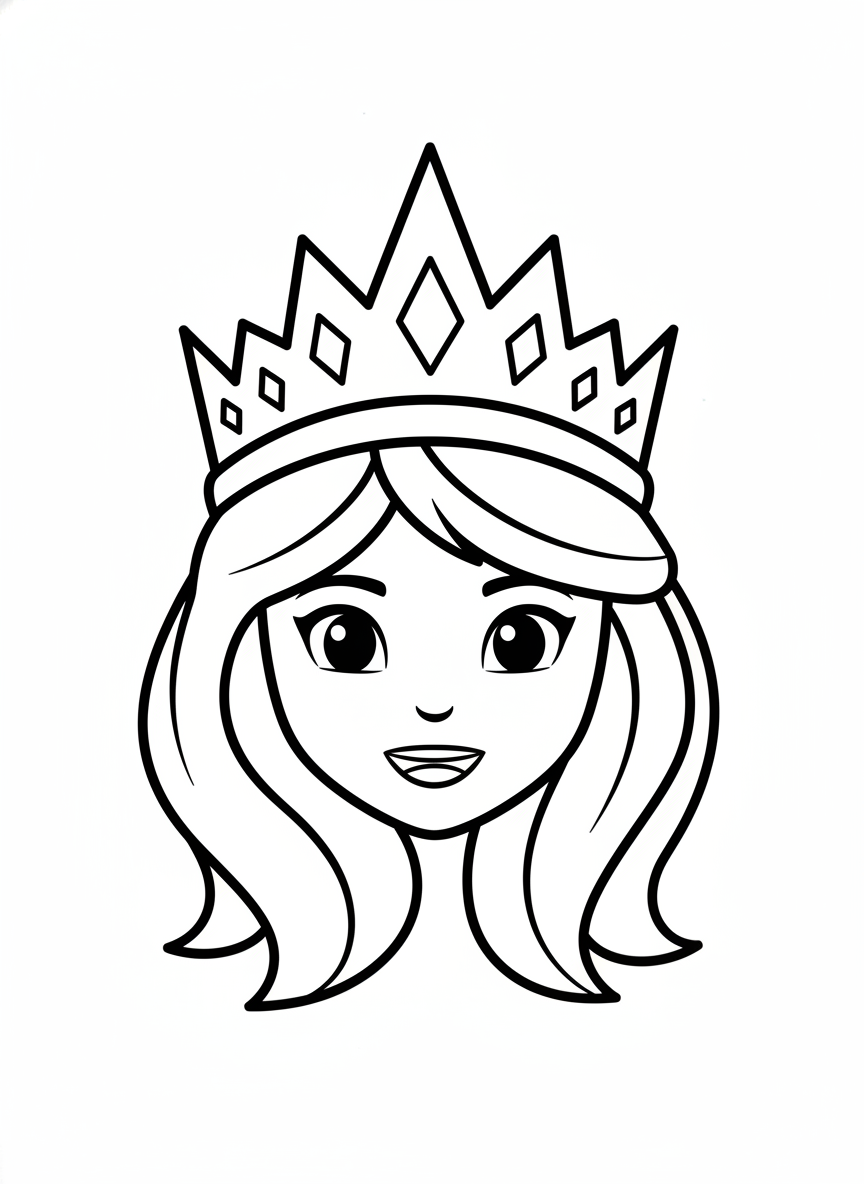 Smiling Ice Princess Coloring Page