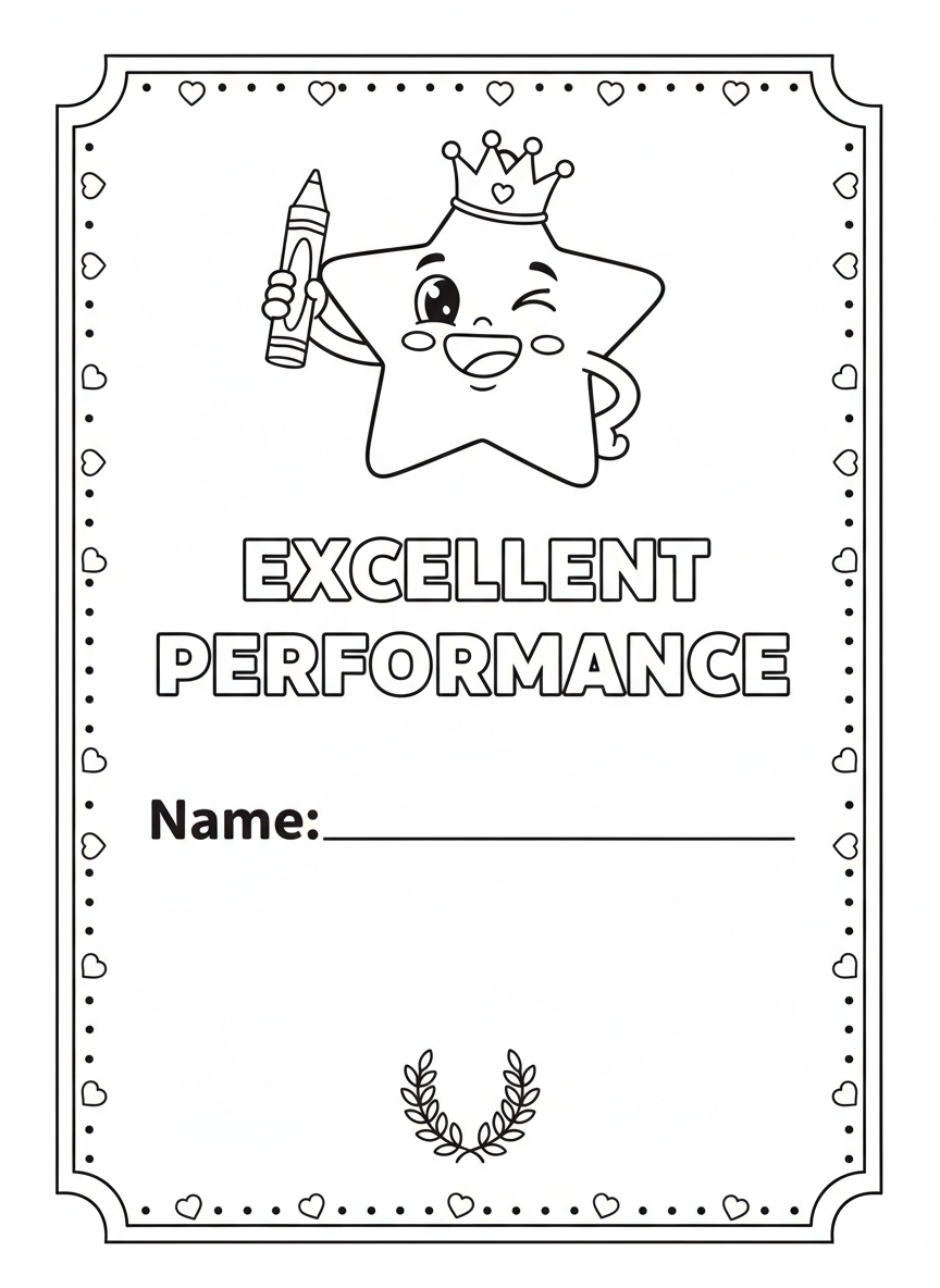 Star Performance Award Coloring Page
