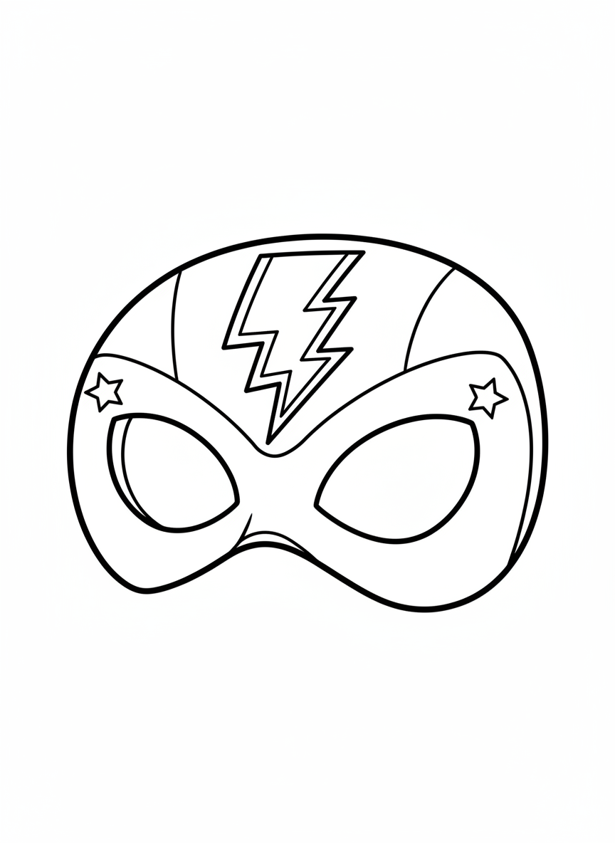 Superhero Mask Coloring Page for Kids
