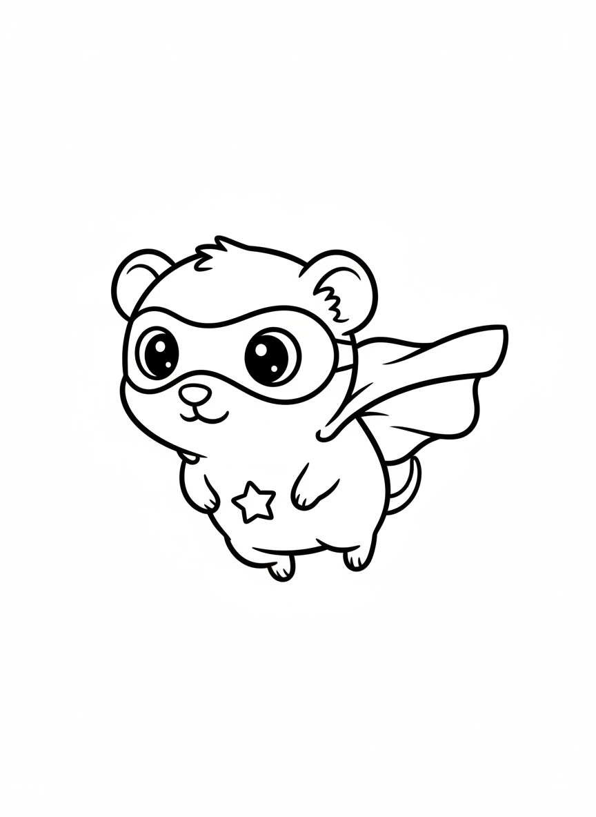 Superhero Shrew Flying Coloring Page