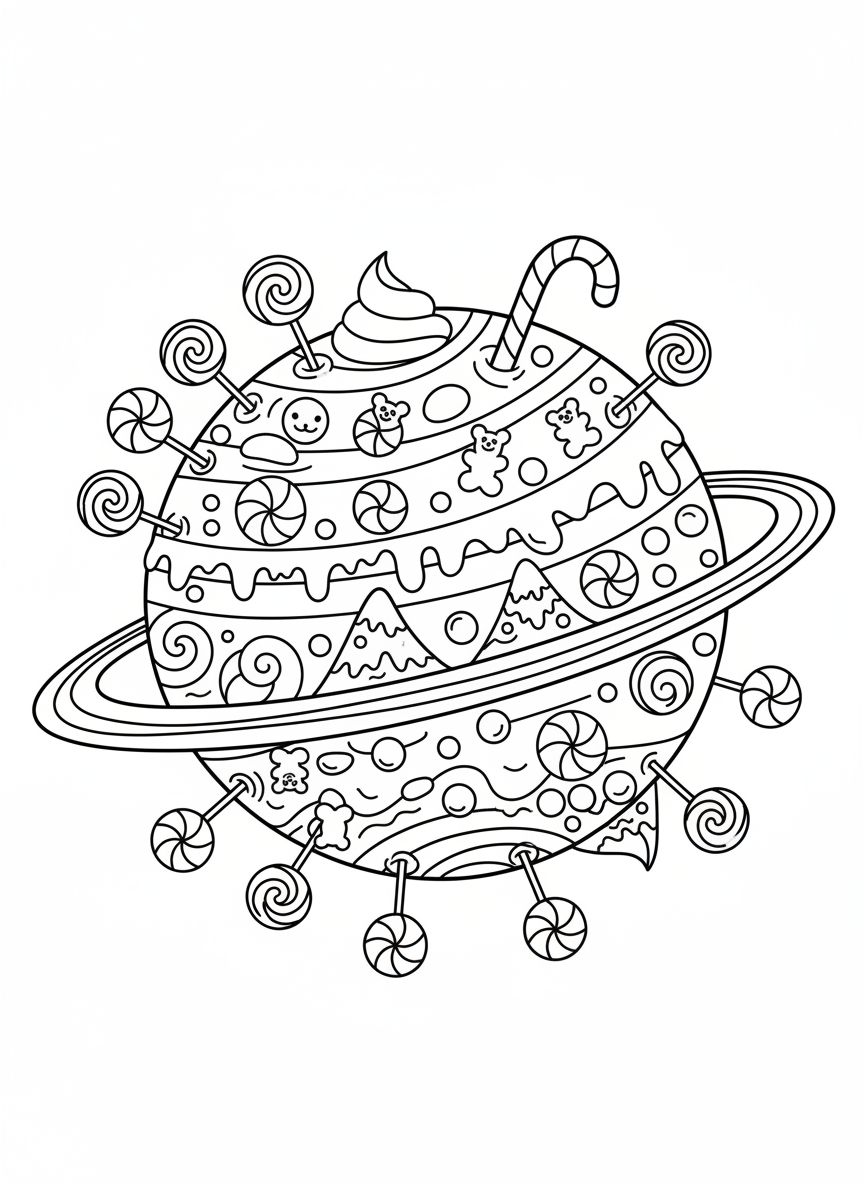 糖果星球著色頁