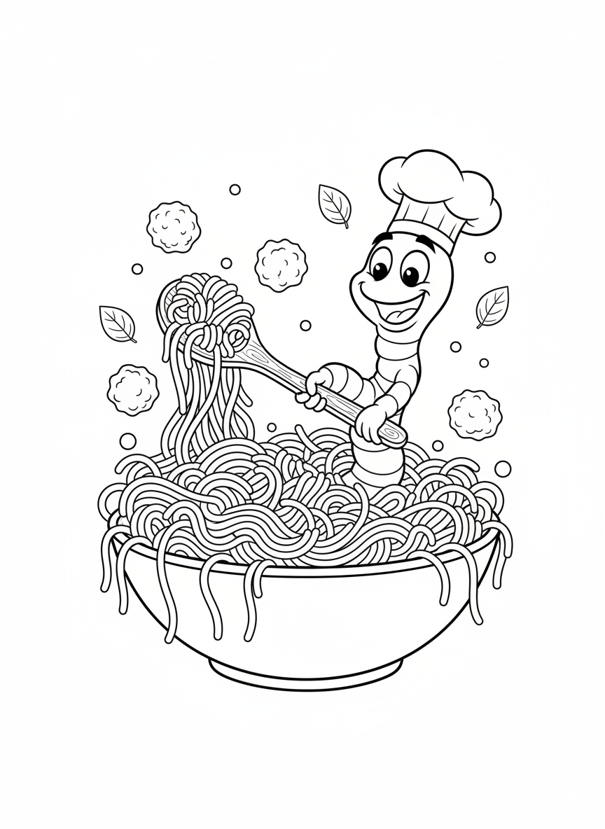 Chef Noodle Worm Spaghetti Fun