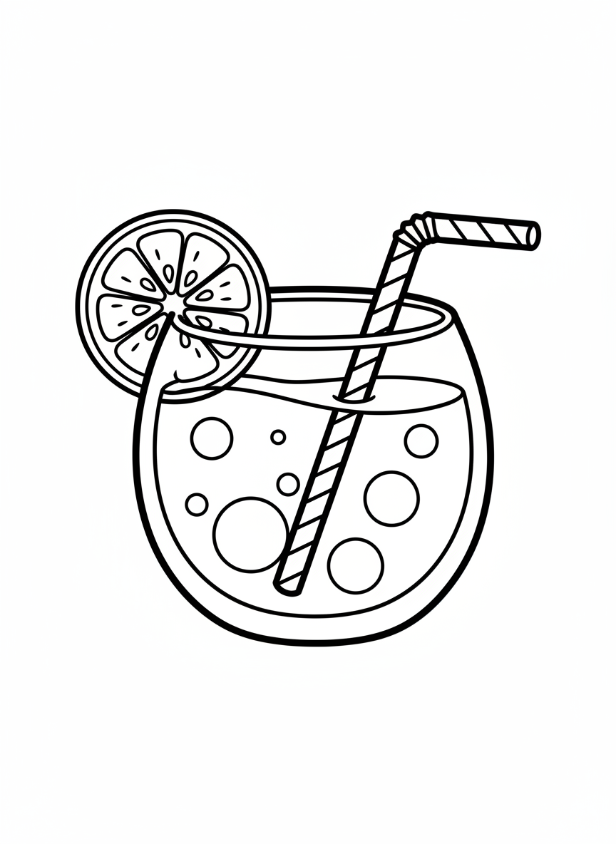 Cute Lemonade Coloring Page for Kids