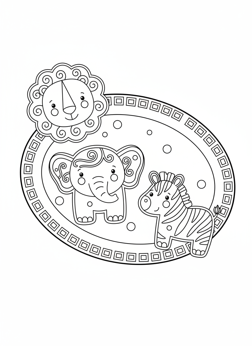 Fun Animal Cookies Coloring Page for Kids