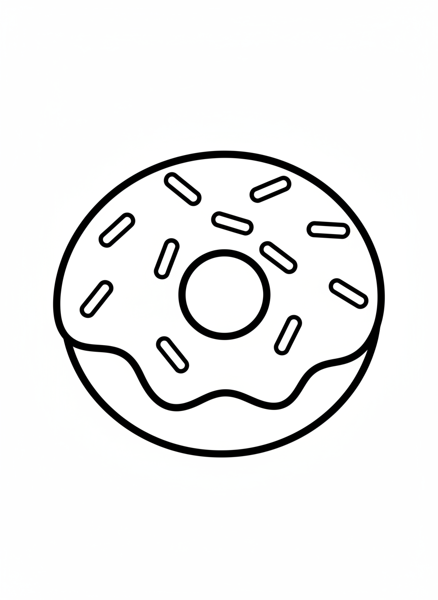 Fun Donut Coloring Page for Kids
