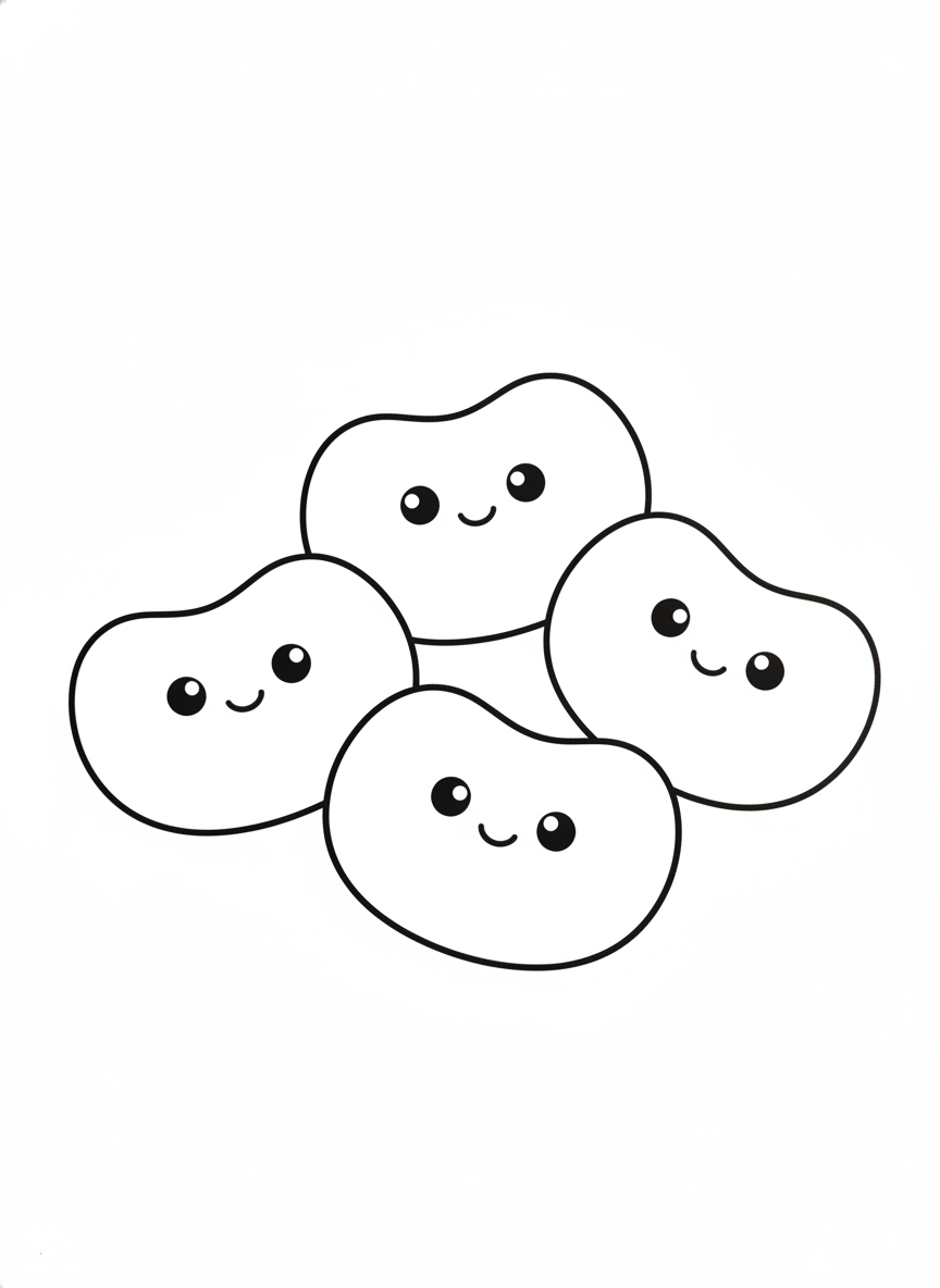 Fun Jelly Beans Coloring Page for Kids