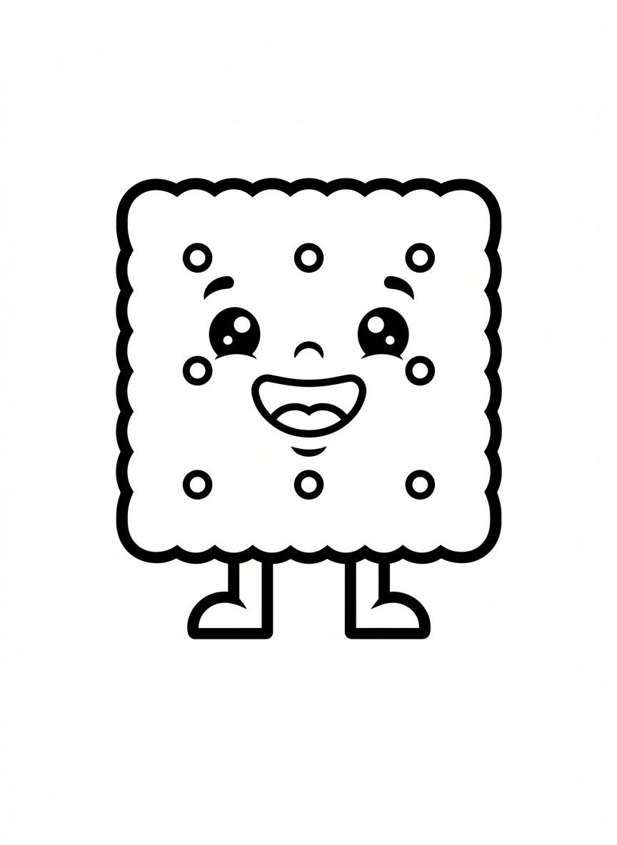 Happy Cracker Friend Coloring Page for Kids
