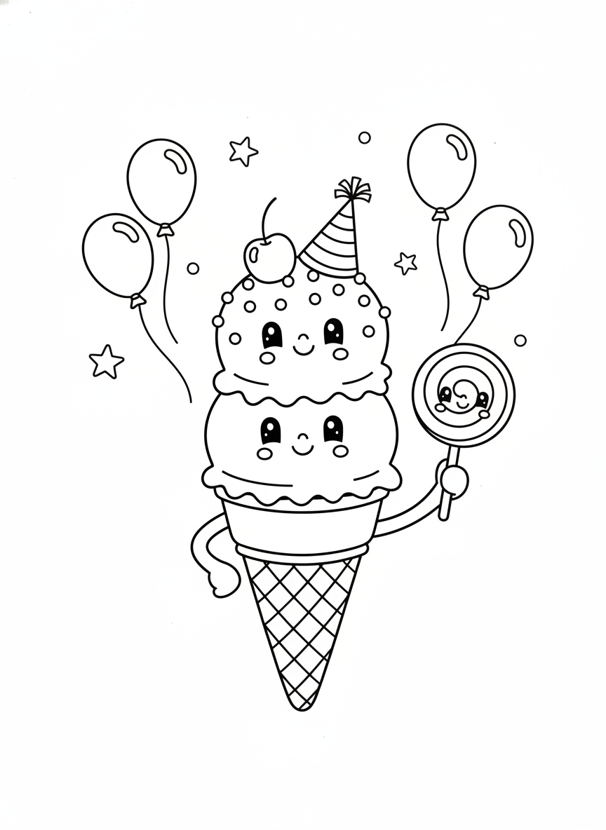 Happy Ice Cream Cone Party Fun