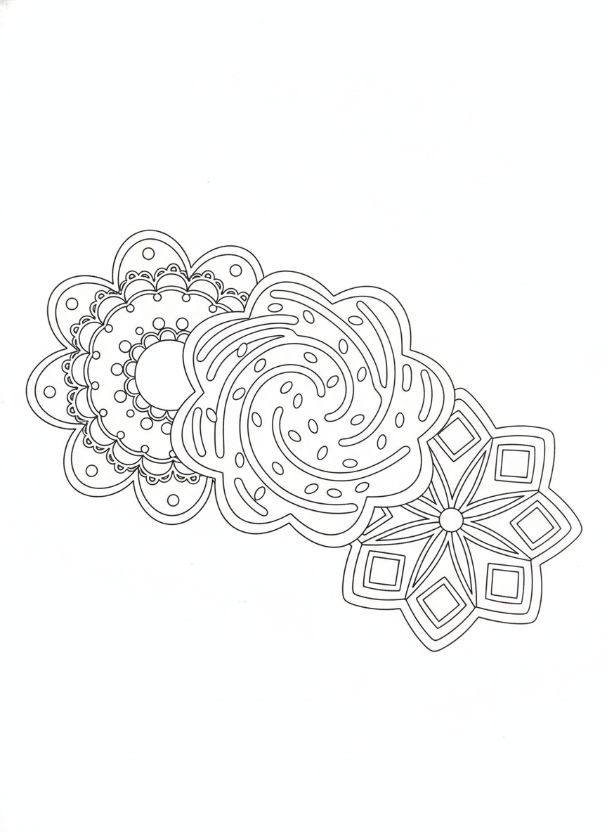 Playful Flower Cookie Coloring Page for Kids