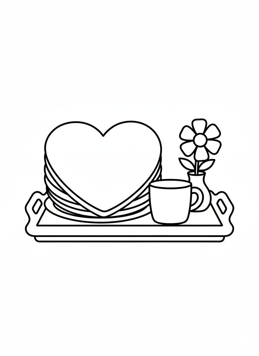 Breakfast in Bed Treat Coloring Page