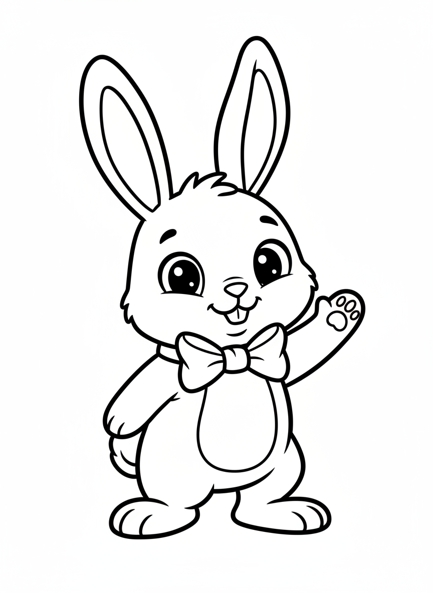 Cute Easter Bunny Coloring Page for Kids
